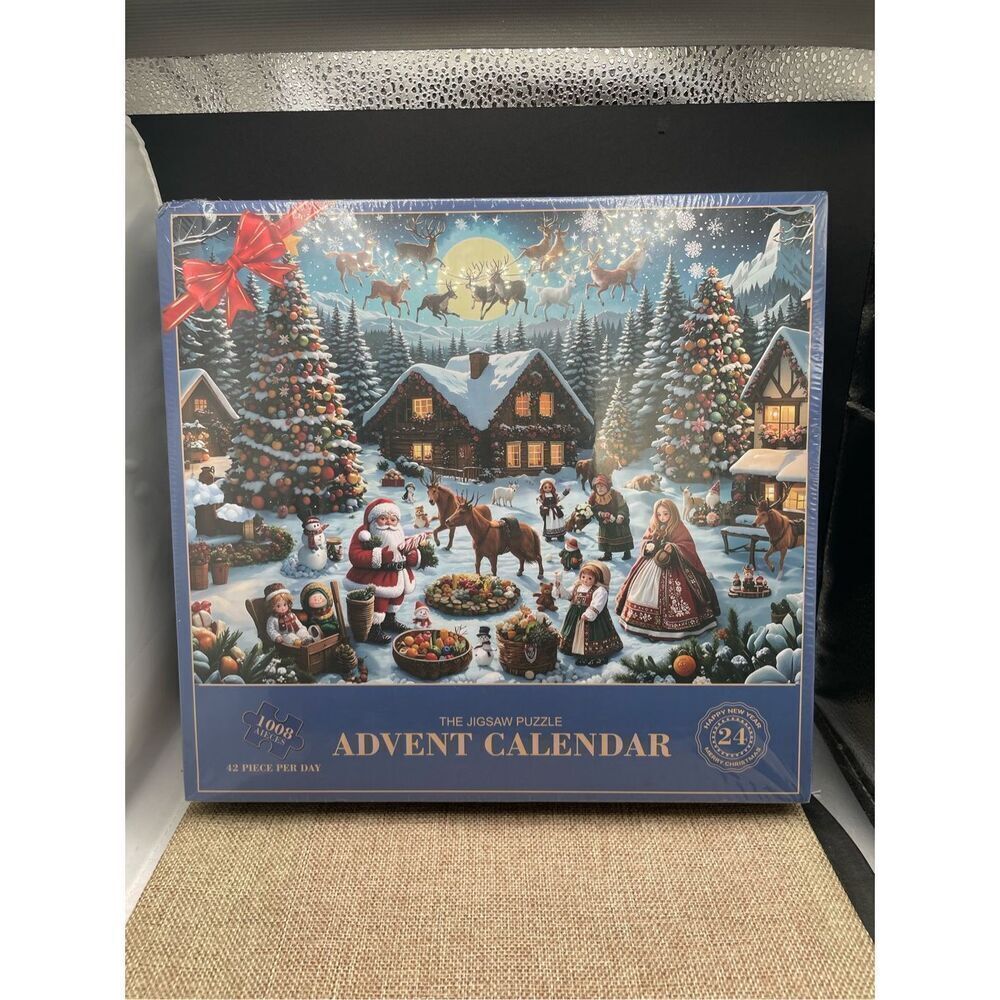 New Advent Calendar 2024 Christmas Jigsaw Puzzles Festive Fireplace 1008 Pieces
